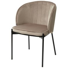 Стул DIANA BEIGE / 2 шт. / Бежевый, велюр, черный металлический каркас / для кухни, для гостиной / BLUVEL-40 / M-City