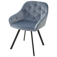 Стул GALE Blue / 2 шт. / Синий, велюр, поворот 360 град., черный металлический каркас / для кухни, для гостиной / BLUVEL-06 / M-City