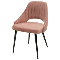 Стул FANTINE-LS Pink / 4 шт. / Розовый, велюр, черный металлический каркас / для кухни, для гостиной / #15 / M-City