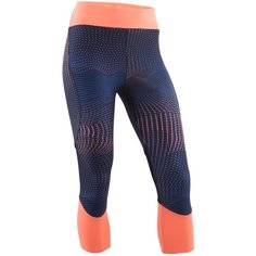 Бриджи синтетические дышащие для девочек серые DOMYOS Х Decathlon Синий Графит/Неоновый Персиковый 113-122cm 5-6Л