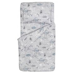 Постельное белье 1.5-спальное Forest kids Spaceship, поплин, 1 наволочка 50 х 70 см, серый