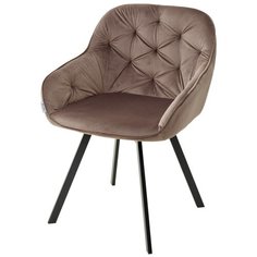 Стул GALE Latte / 2 шт. / Латте, велюр, поворот 360 град., черный металлический каркас / для кухни, для гостиной / BLUVEL-38 / M-City