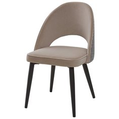 Стул FLAVOUR Beige / 2 шт. / Бежевый, велюр, черный металлический каркас / для кухни, для гостиной / M-City