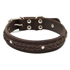 Ошейник для собак ZOOEXPRESS Колосок 2сл 36мм 60см коричневый