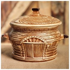 Горшок духовой "Корчма" шамот, 3 л 2682406 Керамика ручной работы