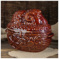 Горшок духовой 3 л "Баран" 1325880 Керамика ручной работы