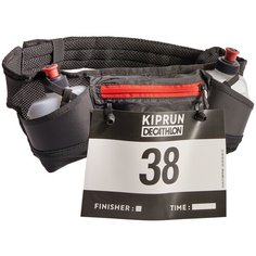 Пояс для бега для фляг 250 мг + зажим для номера бегуна черный KIPRUN X Декатлон Decathlon