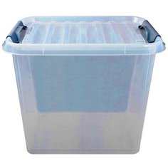 Ящик для хранения с защелками на крышке профи Комфорт 50 литров прозрачный Полимербыт