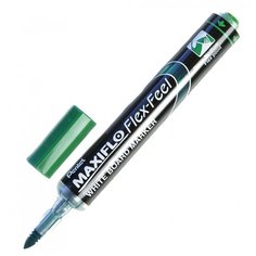 Маркер для досок Pentel Maxiflo Flex-Feel, гибкий наконечник, зеленый, 1-5 мм