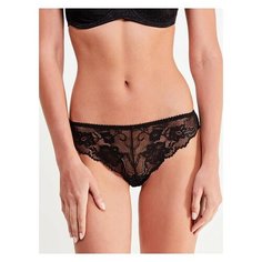 Luce del Sole Трусы бразилиана Fiore низкой посадки кружевные, размер 5 (50), черный