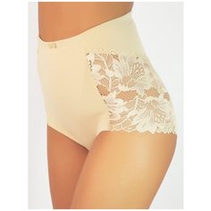 Alla Buone Трусы слипы высокой посадки, размер 2XL(52), бежевый