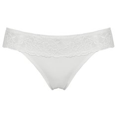 Alla Buone Трусы стринги низкой посадки с кружевными вставками, размер S(44), белый