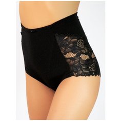 Alla Buone Трусы слипы высокой посадки, размер 3XL(54), черный