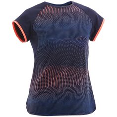 Футболка синтетическая дышащая для девочек темно-синяя с принтом DOMYOS Х Decathlon Синий Графит 160-166CM14-15A