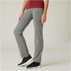 Леггинсы FIТ+ прямого покроя, хлопок, низ на затяжке NYAMBA Х Decathlon Серый S / W28 L31
