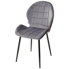 Стул FLOWER GREY / 2 шт. / Серый, велюр, черный металлический каркас / для кухни, для гостиной / BLUVEL-14 / M-City