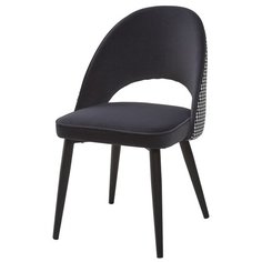 Стул FLAVOUR BLACK / 2 шт. / Черный, велюр, черный металлический каркас / для кухни, для гостиной / M-City