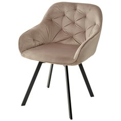 Стул GALE Beige / 2 шт. / Бежевый, велюр, поворот 360 град., черный металлический каркас / для кухни, для гостиной / BLUVEL-40 / M-City