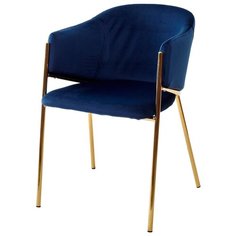 Стул DILL Navy blue / 2 шт. / Темно-синий, велюр, золотой металлический каркас / для кухни, для гостиной / BLUVEL-86 / M-City