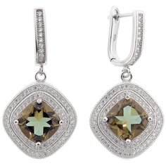 Balex Серьги 2405837606 из серебра 925 пробы с султанитом синтетическим и фианитом