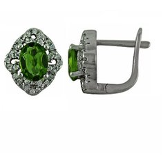 Balex Серьги 2405937149 из серебра 925 пробы с султанитом синтетическим и фианитом