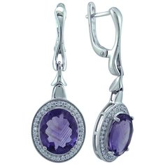Balex Серьги 2405937682 из серебра 925 пробы с аметистом природным и фианитом