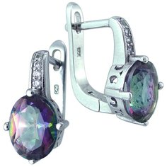 Balex Серьги 2405937613 из серебра 925 пробы с мистик кварцем природным и фианитом