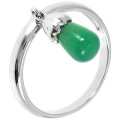 Balex Кольцо 1429930062 из серебра 925 пробы с хризопразом природным, размер 16