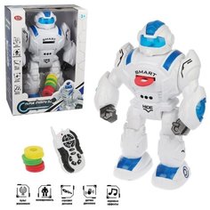 Робот р/у Наша Игрушка ИК управление, сенсор, свет, звук, стреляет дисками, 10 штук