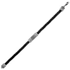 Balex Браслет 7446920011 из серебра 925 пробы с кожей, 20 см, 16.83 г