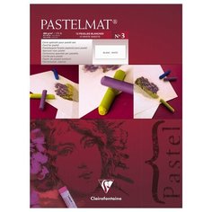 Альбом для пастели Clairefontaine 12 листов, 300*400 мм, на склейке, "Pastelmat", 360 г/м2, бархат, белый (96029C)