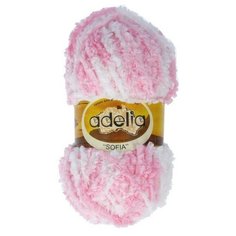 Пряжа Adelia Sofia, 100% полиэстер, 10*50 г, 90 м+-6 м, №05, розовый, белый