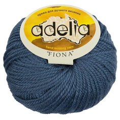 Пряжа Adelia Fiona, 50% шерсть, 50% акрил, 10*50 г, 90 м+-3 м, №600, темно-синий
