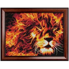Алмазная мозаика Алмазная живопись "Огненный лев", 40*30 см (АЖ-1851)