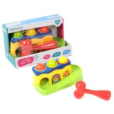 Стучалка Elefantino Тук-тук, молоточек и 3 мячика, 12,5*12,5*25,8 см, размер молотка: 8,5*4,5*16,5 см, в коробке (IT106451)