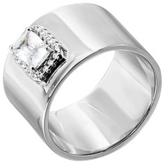 Balex Кольцо 1445900016 из серебра 925 пробы с фианитом, размер 17.5