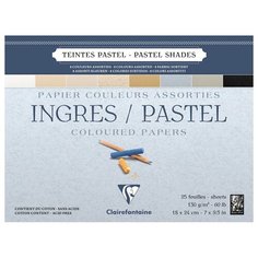 Альбом для пастели Clairefontaine 25 листов, 180*240 мм, на склейке, "Ingres", 130 г/м2, верже, хлопок (96486C)