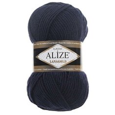 Пряжа Alize Lanagold (Ланаголд) 58 темно-синий 49% шерсть, 51% акрил 100г 240м 5шт