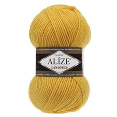 Пряжа Alize Lanagold (Ланаголд) 216 желтый 49% шерсть, 51% акрил 100г 240м 5шт