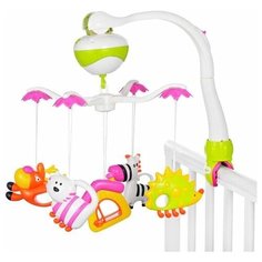 Мобиль Жирафики Зоопарк: 2 режима, музыка, 5 съем. игрушек 634738