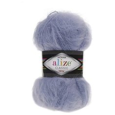 Пряжа Alize Mohair Classic New (Мохер Классик Нью) 40 голубой 25% мохер, 24% шерсть, 51% акрил 100г 200м 5шт