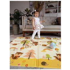 Коврик детский складной/термоковрик/развивающий коврик/игровой коврик/двусторонний коврик "Лесные жители+Свинки", 150х200х1 см Joy Mat