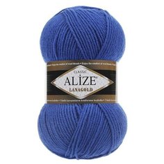 Пряжа Alize Lanagold (Ланаголд) 141 василек 49% шерсть, 51% акрил 100г 240м 5шт
