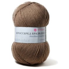 Пряжа Пехорка Кроссбред Бразилии 377 кофейный 50% мериносовая шерсть, 50% акрил 490м 100г 5шт