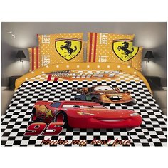 Детский комплект постельного белья Lorida Тачки, модель B, Сатин, 1,5 спальный