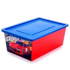Соломон Ящик для игрушек «Тачки», объём 30 л, цвет красный Solomon