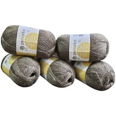 Пряжа для вязания Пехорка "Козий пух",60% козий пух, 40% шерсть, цвет: натуральный темно-серый , 400 м, 50 г х 5 шт.