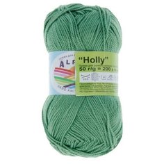 Пряжа Alpina Holly, 100% мерсеризованный хлопок, 10*50 г, 200 м+-10 м, №099, зеленый
