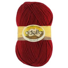 Пряжа Adelia Olivia, 60% акрил, 40% шерсть, 5*100 г, 250 м+-10 м, №17, бордо