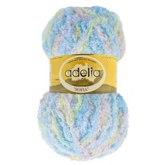 Пряжа Adelia Sofia, 100% полиэстер, 10*50 г, 90 м+-6 м, №01, розовый, желтый, голубой